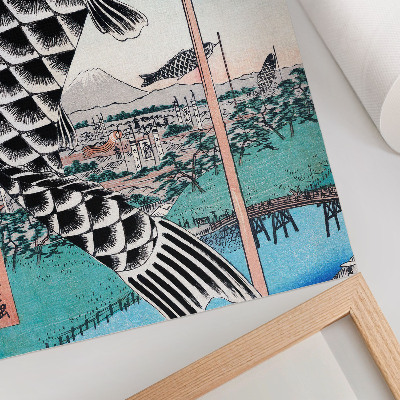 Décoration murale Pont Suidobashi et Surugadai d'Utagawa Hiroshige (1857)