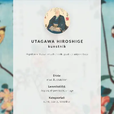 Impression sur toile vannerie réalisée par l'artisan Ichida Shōshichirō de Naniwa, estampe japonaise historique d'Utagawa Hiroshige (1819)