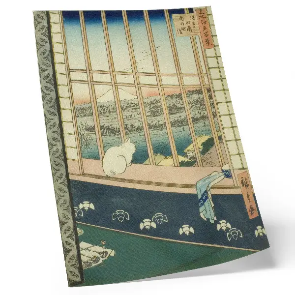 Décoration murale reproduction de l'estampe Les rizières d'Asakusa et le festival Torinomachi de la série Cent vues célèbres d'Edo par Hiroshige