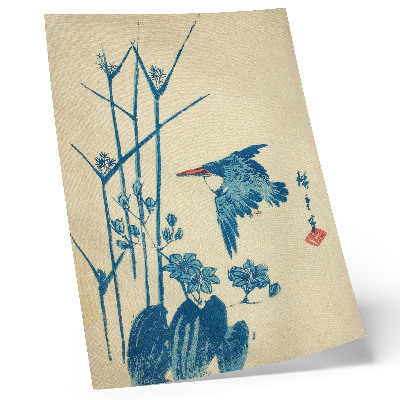 Impression sur toile Martin-pêcheur et monochorie par Utagawa Hiroshige