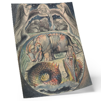 Impression sur toile Béhémoth et Léviathan (d'après William Blake)