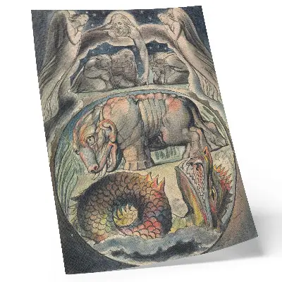 Béhémoth et Léviathan (d'après William Blake) impression sur toile