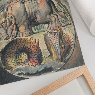 Impression sur toile Béhémoth et Léviathan (d'après William Blake)