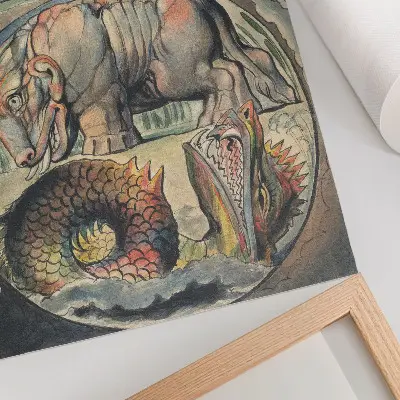 Béhémoth et Léviathan (d'après William Blake) impression sur toile