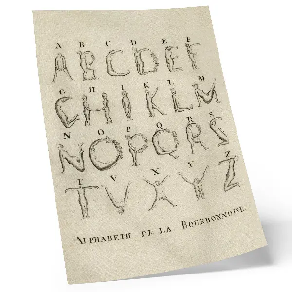 Décoration murale Alphabet de la Bourbonnoise (1790)