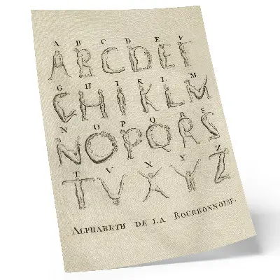 Décoration murale Alphabet de la Bourbonnoise (1790)