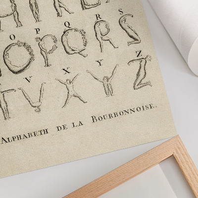 Décoration murale L'alphabet nu ; Alphabet de la Bourbonnoise (1790)