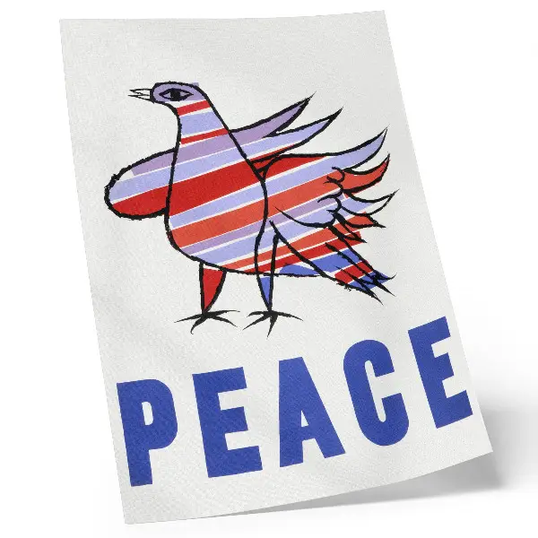 Affiche décorative McCarthy Peace de 1968 avec un oiseau par Ben Shahn