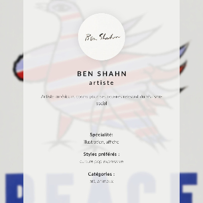 Affiche décorative McCarthy Peace (1968) avec un oiseau par Ben Shahn