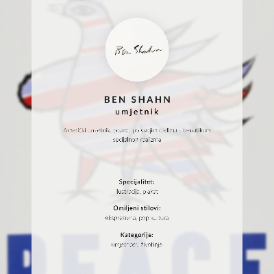 Affiche décorative McCarthy Peace (1968) avec un oiseau par Ben Shahn