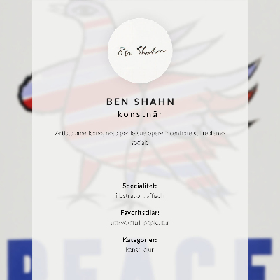 Affiche décorative McCarthy Peace (1968) avec un oiseau par Ben Shahn