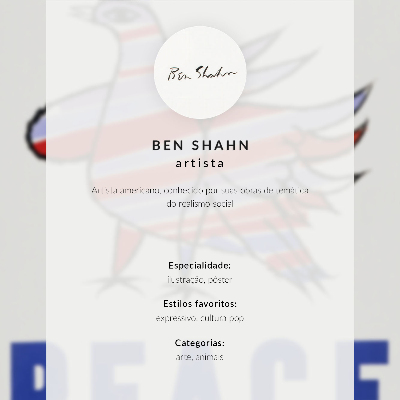 Affiche décorative McCarthy Peace (1968) avec un oiseau par Ben Shahn