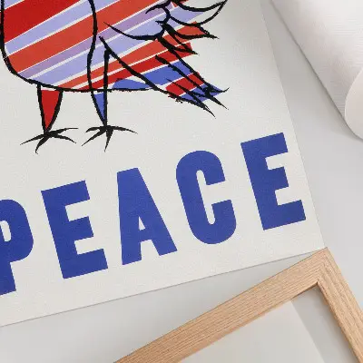 Affiche décorative McCarthy Peace de 1968 avec un oiseau par Ben Shahn