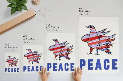 Affiche décorative McCarthy Peace de 1968 avec un oiseau par Ben Shahn