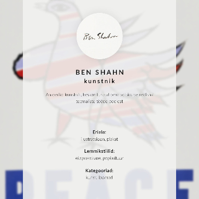 Affiche décorative McCarthy Peace (1968) avec un oiseau par Ben Shahn