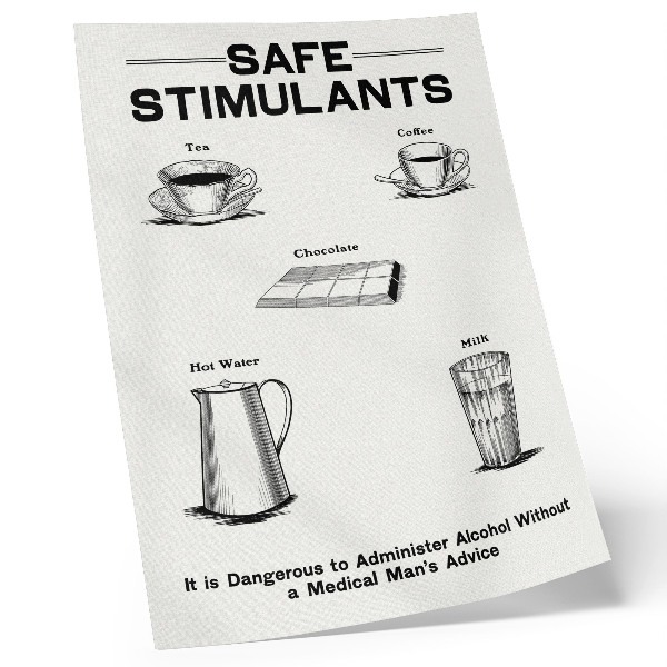 Affiche décorative Stimulants sûrs selon le Comité d'absorption scientifique du Dominion