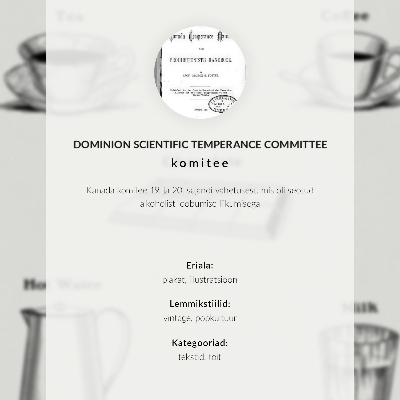 Affiche décorative Stimulants sûrs selon le Comité d'absorption scientifique du Dominion