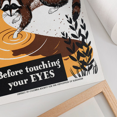 Décoration murale Lavez-vous les mains avant de vous toucher les yeux (1941-1945), illustration