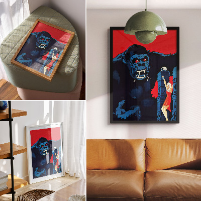 Impression sur toile Affiche danoise du film King Kong (1933)