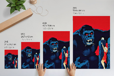 Impression sur toile Affiche danoise du film King Kong (1933)