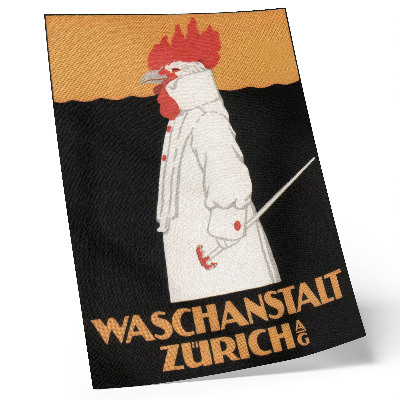 Affiche décorative Waschanstalt Zurich (1905), une affiche publicitaire historique de Robert Hardmeyer