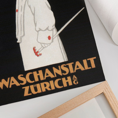 Affiche décorative Waschanstalt Zurich (1905), une affiche publicitaire historique de Robert Hardmeyer