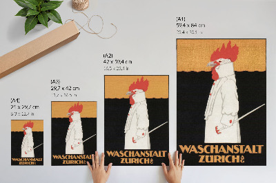 Affiche décorative Waschanstalt Zurich (1905), une affiche publicitaire historique de Robert Hardmeyer