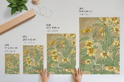 Impression sur toile Marguerites à cœur orange et pétales jaunes (1915) par Hannah Borger Overbeck