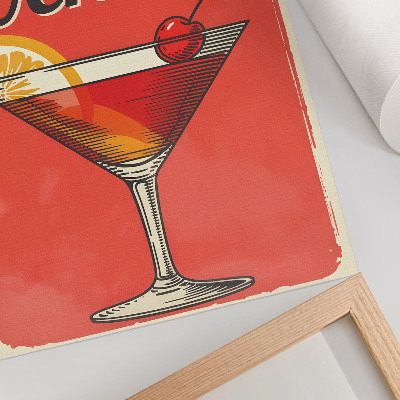Affiche décorative Cocktail Negroni au citron et à la cerise