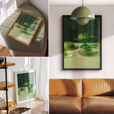 Décoration murale Gelées vertes sur différentes assiettes