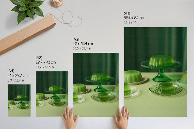 Décoration murale Gelées vertes sur différentes assiettes
