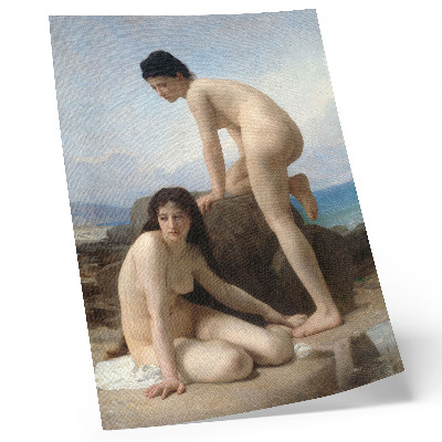 Impression sur toile Femmes baignant par William Adolphe Bouguereau