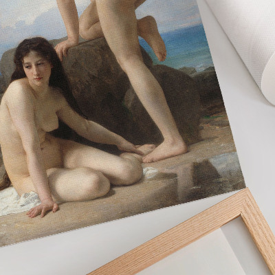 Impression sur toile Femmes baignant par William Adolphe Bouguereau