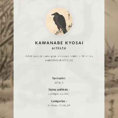 Affiche décorative représentant un chat attrapant une grenouille par Kawanabe Kyosai