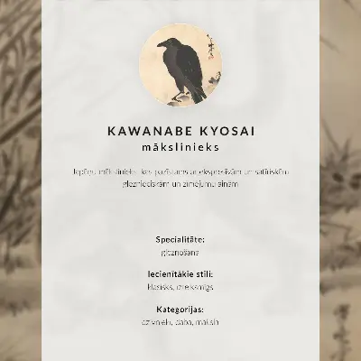 Affiche décorative représentant un chat attrapant une grenouille par Kawanabe Kyosai