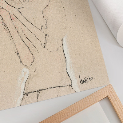 Affiche décorative Portrait de femme (1910) d'Egon Schiele – un dessin au trait représentant une femme, issu de la collection du MET.