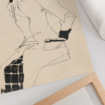 Décoration murale Portrait de femme (1910) d'Egon Schiele – un dessin au trait représentant une femme, issu de la collection du MET.