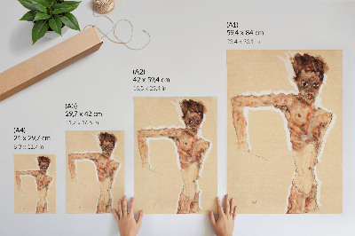 Impression sur toile Homme nu Autoportrait (1911) d'Egon Schiele – une peinture masculine de la collection du MET Museum