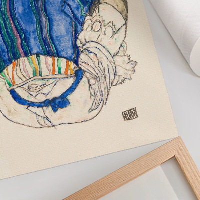 Affiche décorative Femme assise, vue de dos (1917) d'Egon Schiele – un dessin au trait représentant une femme, issu de la collection du MET.