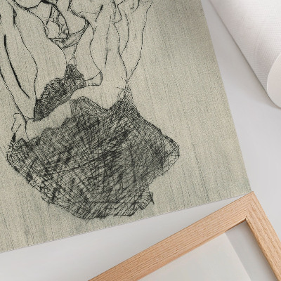 Impression sur toile Œuvre graphique d’Egon Schiele (1971) par Egon Schiele – un dessin au trait féminin de la collection du MET