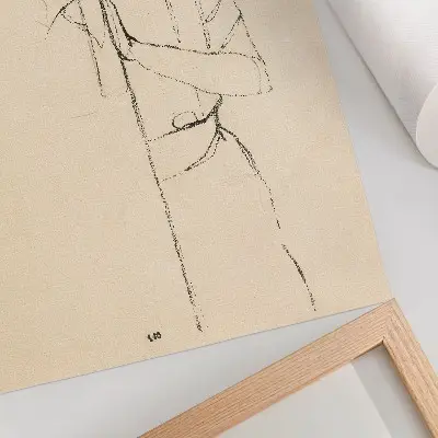 Affiche décorative Portrait de femme d'Egon Schiele dessin au trait de 1910 issu de la collection du Metropolitan Museum of Art