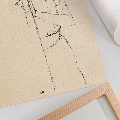 Affiche décorative Portrait de femme (1910) d'Egon Schiele – un dessin au trait représentant une femme, issu de la collection du MET.