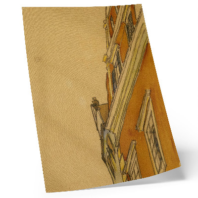 Décoration murale Vue de face du bâtiment (maison à Krumau) (1910) par Egon Schiele