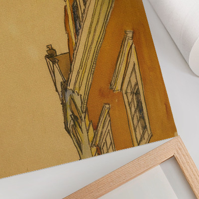 Décoration murale Vue de face du bâtiment (maison à Krumau) (1910) par Egon Schiele