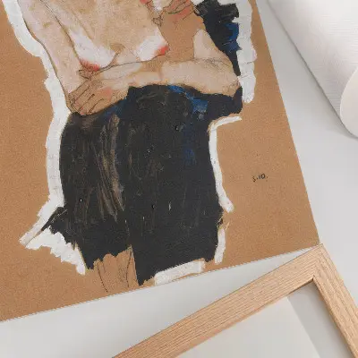 Affiche décorative reproduction haute résolution de la peinture Le Malicieux d'Egon Schiele datant de 1910