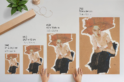 Affiche décorative Le Malicieux (1910), une peinture haute résolution d'Egon Schiele