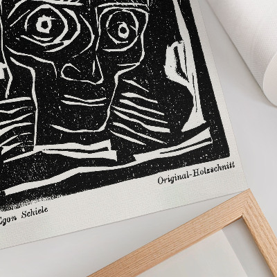 Affiche décorative Die Aktion, année 6, n° 39/40 (1916), illustration abstraite d'une tête par Egon Schiele