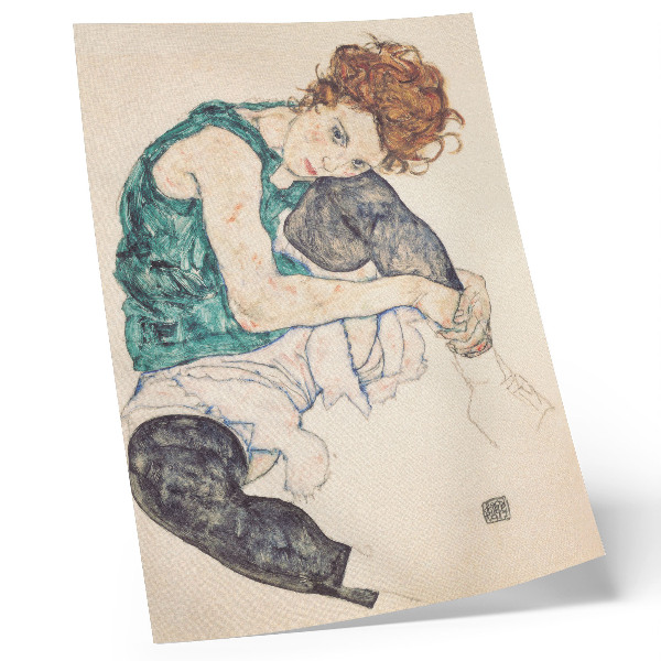 Décoration murale Femme assise, genou levé (1917) par Egon Schiele