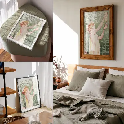 Impression sur toile de la chromolithographie Absinthe Robette de Privat Livemont (1896)
