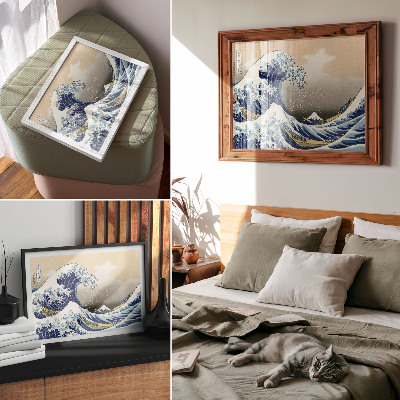Affiche décorative La Grande Vague de Kanagawa (1760-1849) par Hokusai – Estampe japonaise ukiyo-e